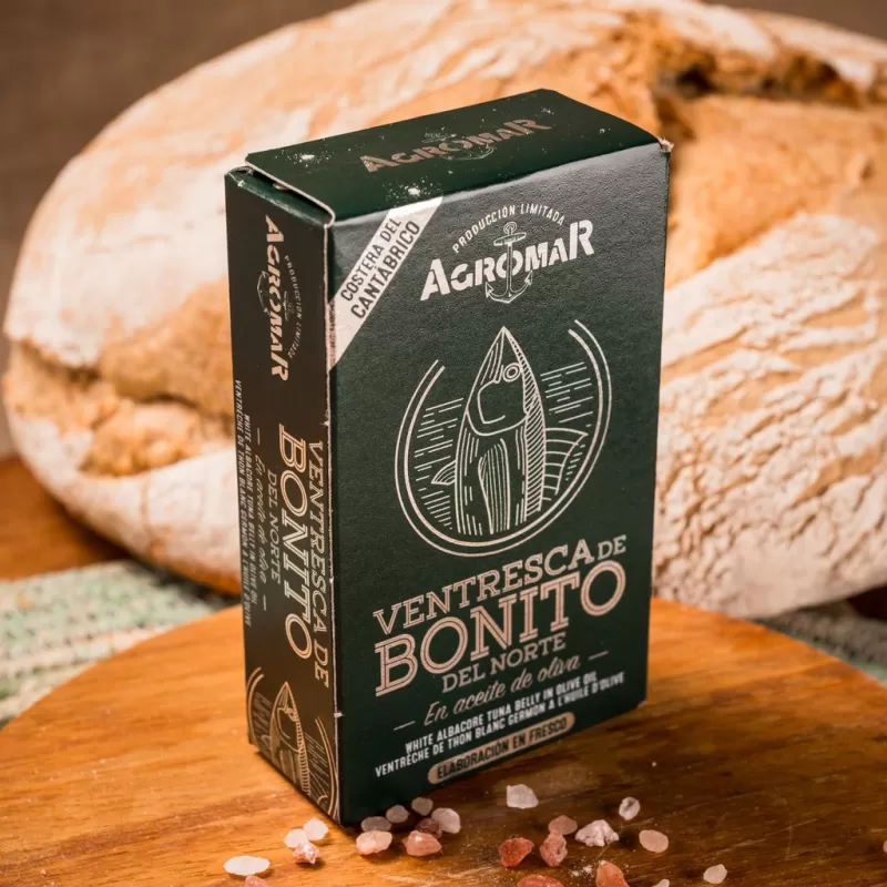 VENTRESCA DE BONITO DEL NORTE EN ACEITE DE OLIVA Agromar – Peso Neto 120 Gr. – Pack 5 Ud - Imagen 2
