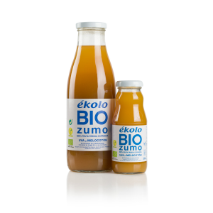 ZUMO DE UVA-MELOCOTÓN BIO, 100% EXPRIMIDO,200ML EKOLO – Pack 24 Unidades